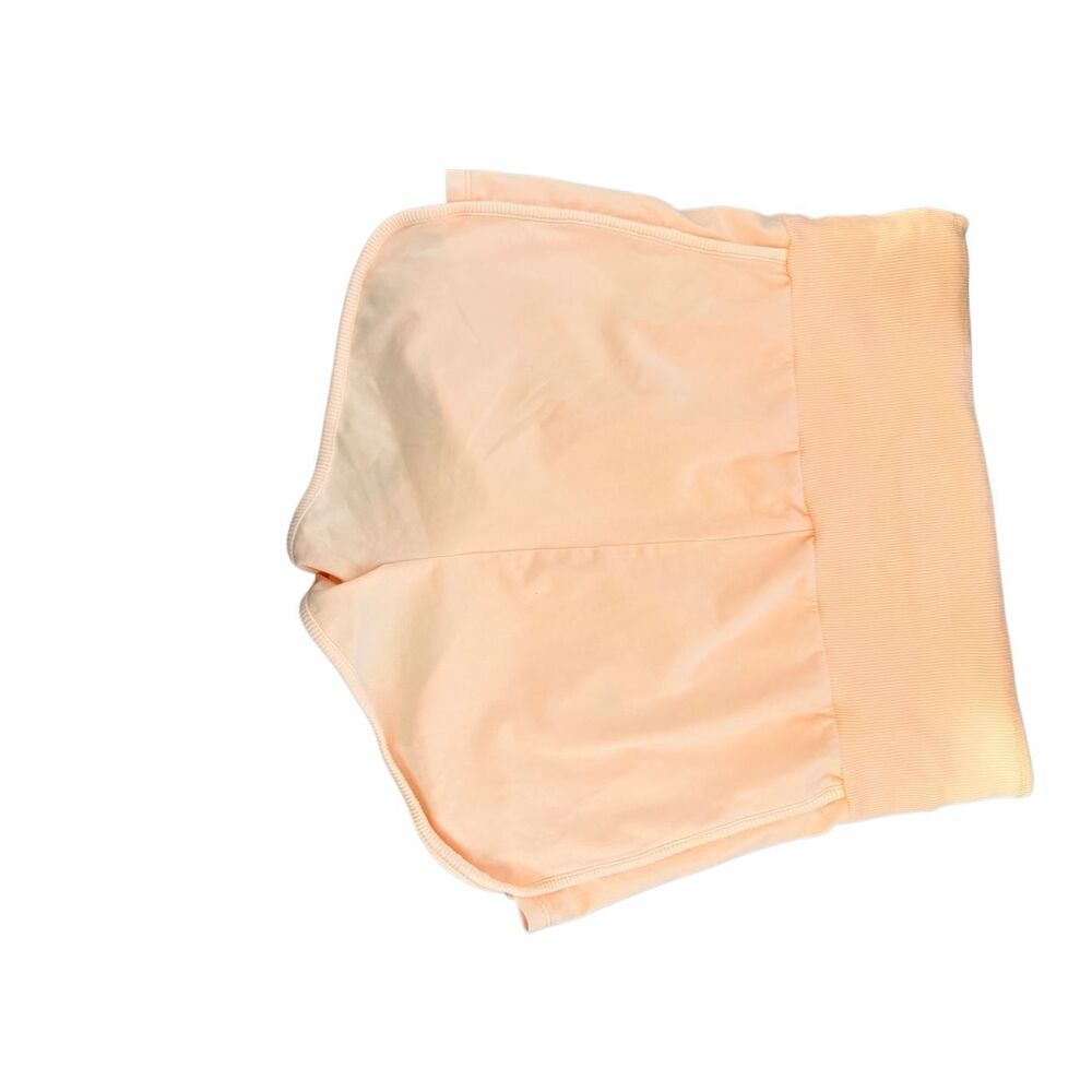 FP Movement High-Rise Ribbed Compression Workout Shorts Stretchy Peach Size S